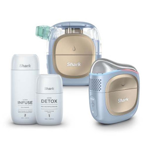 Appareil de soin du visage hydrofacial à domicile Shark FacialPro Glow + DePuffi - Bleu Spa Bleu spa   FH320EU   par SharkNinja