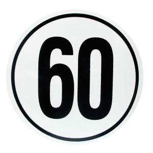 Ograniczenie prędkości do 60 km/h fi 200 mm biała
