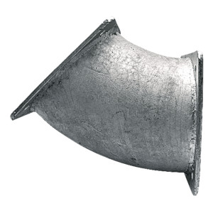 Kolanko kołnierzowe 45° kołnierz 4" rozstaw otw. 150 x 150 mm ścianka 2 mm