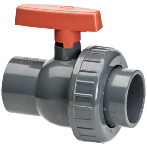 Zawór kulowy DN 50 fi 63 mm PVC-U 16 bar do przepływu do linii kroplującej