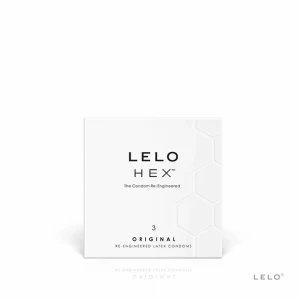 Prezerwatywy gładkie lateksowe do seksu waginalnego Lelo HEX Original 3 szt