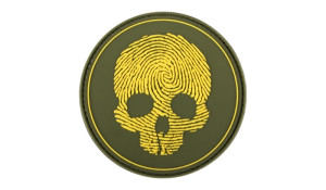Naszywka 3D - Fingerprint Skull - Żółty - 101 Inc.