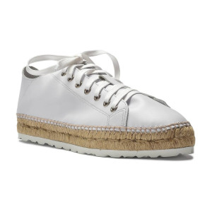 Espadryle skórzane sznurowane białe 36