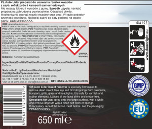 Płyn do usuwania owadów Autolider Insect remover 650 ml