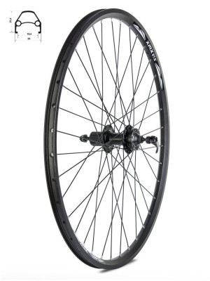 Koło tylne 27,5" Disc piasta XMX A282QR kaseta 8-9-10 rzędów, hamulec tarczowy, łożyska maszynowe, obręcz nitowana YKL-D23 czarna, szprychy czarne