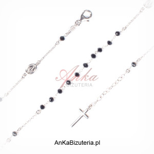 Bransoletka srebrna -włoski design -różaniec