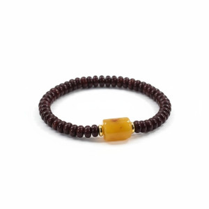 Elegancka bransoletka z bursztynem wiśnia i żółtym „amber duo