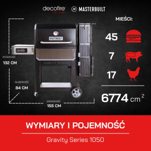 Gravity Series 1050 cyfrowy grill węglowy + wędzarnia Masterbuilt --- OFICJALNY SKLEP MASTERBUILT