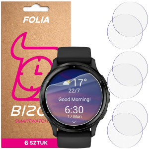 Folia ochronna na ekran zegarka Bizon Watch Film HydroFlex do Garmin Venu 3, 6 sztuk