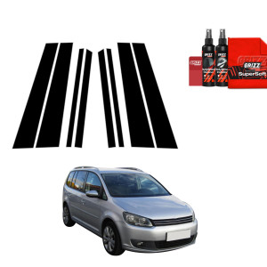 8w1 Czarna folia Grizz Protector na słupki do Volkswagen Touran I MPV 5D (2010-2015)