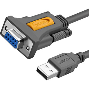 Kabel Ugreen CR104 USB-A do DB9 RS-232, 1,5 m, szary