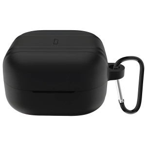 Silikonowe etui z karabińczykiem Bizon Case Headphone Silicone do Galaxy Buds 4 / 4 Pro, czarne