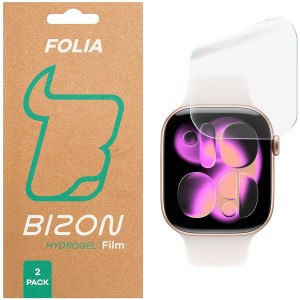Folia hydrożelowa na ekran Bizon Watch Film Hydrogel Duo do Apple Watch 11 / 10 (46mm),  2 sztuki