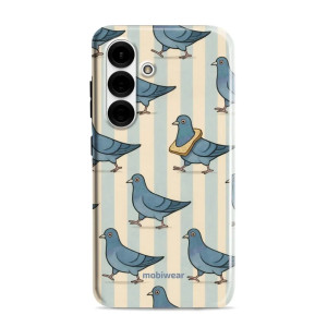 Etui ochronne do Galaxy S25, Mobiwear Elite Pro, błękitne gołębie