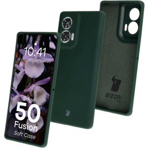 Silikonowe etui Bizon Soft Case do Motorola Edge 50 Fusion, ciemnozielone