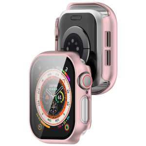 Etui ze szkłem do zegarka Bizon Case Watch Adamo do Apple Watch 11 / 10 42mm, jasnoróżowe