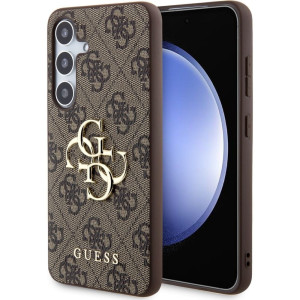 Etui Guess 4G Big Metal Logo do Galaxy S24, brązowe