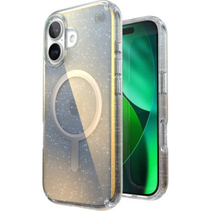 Etui Speck Presidio Lux MagSafe do iPhone 17, niebieskie brokatowe