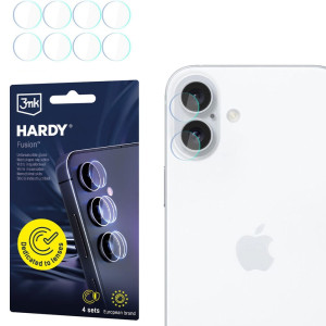 4x Szkło hybrydowe na soczewki aparatu, 3mk Hardy Fusion Lens Protection do iPhone 17