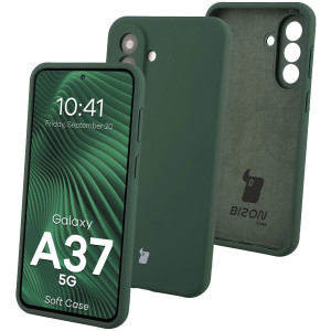 Silikonowe etui Bizon Soft Case do Galaxy A37 5G, ciemnozielone