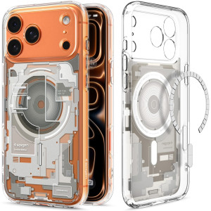 Etui Spigen Ultra Hybrid Mag do MagSafe do iPhone 17 Pro Max, beżowo-przezroczyste (Zero One)