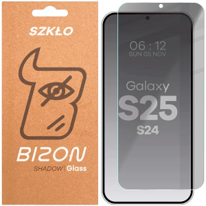 Prywatyzujące szkło hartowane Bizon Glass Clear Shadow do Galaxy S25 / S24, przyciemniane