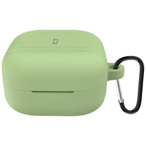Silikonowe etui z karabińczykiem Bizon Case Headphone Silicone do Galaxy Buds 4 / 4 Pro, jasnozielone