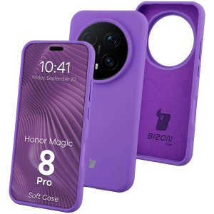 Silikonowe etui Bizon Soft Case do Honor Magic8 Pro, fioletowe