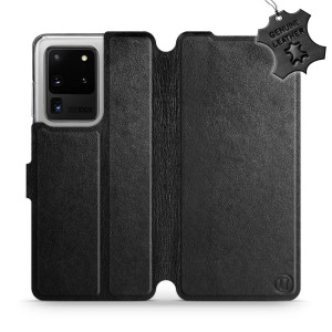Etui z naturalnej skóry do Galaxy S20 Ultra, Mobiwear Leather, czarne