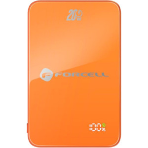 Powerbank indukcyjny Qi do MagSafe 15W, Forcell SuperSlim F5K8, 5000mAh, USB-C 20W PD, pomarańczowy