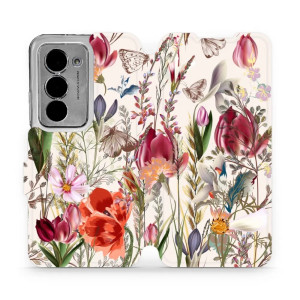 Etui z klapką do Xiaomi Redmi 15 5G, Mobiwear Book, bukiet kwiatów
