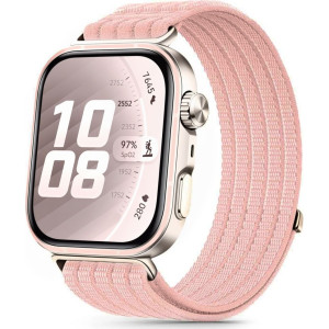 Pasek Tech-Protect Nylon do Huawei Watch Fit 5 / 5 Pro / 4 / 4 Pro / 3,  jasny różowy