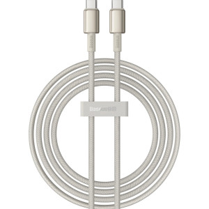 Kabel Baseus Tungsten Gold USB-C do USB-C, PD 100W, 480Mb/s, 2 m, tytanowy