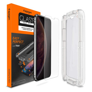 Szkło do etui  + Aplikator Spigen Glas.tr EZ Fit iPhone XR
