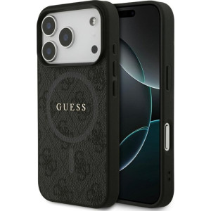 Etui Guess Hardcase 4G Ring Classic Logo do MagSafe do iPhone 17 Pro, czarne