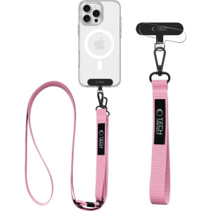 Smyczka na nadgarstek / ramię do telefonu Tech-Protect C6S Rope Wrist Strap, różowe
