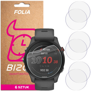 Folia ochronna na ekran zegarka Bizon Watch Film HydroFlex do Garmin Forerunner 255, 6 sztuk