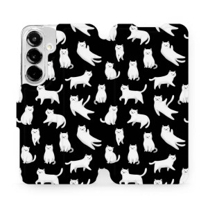 Etui z klapką do Galaxy S25, Mobiwear Book, kotki luna