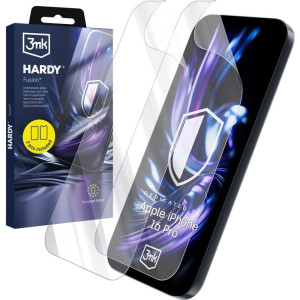 Szkło hybrydowe, 3mk Hardy Fusion do iPhone 16 Pro, 2 szt