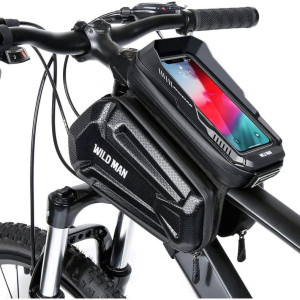 Uchwyt rowerowy, sakwa na ramę Wildman XT6, czarny w heksagonalnym wzorze