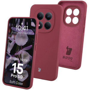 Silikonowe etui Bizon Soft Case do Xiaomi Redmi Note 15 Pro 5G, ciemnofioletowe