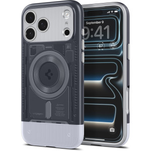Etui Spigen Classic C1 Mag MagSafe do iPhone 17 Pro, szare