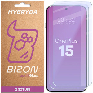 Elastyczne szkło hybrydowe Bizon Hybrid Mule Duo do OnePlus 15, 2 sztuki