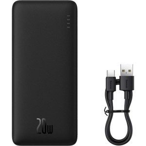 Powerbank Baseus Airpow Fast Charge, 30 000mAh, 20W, USB-A, USB-C z  kablem USB-A/USB-C, czarny