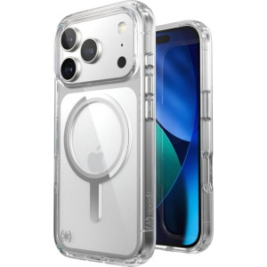 Etui Speck Presidio Perfect-Clear do MagSafe do iPhone 17 Pro, przezroczysto-srebrne