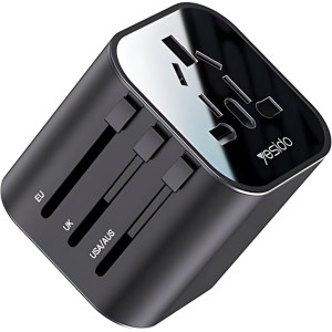Adapter / przejściówka Yesido Universal UK EU, USA, AUS, czarna