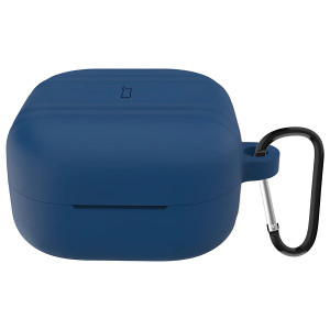 Silikonowe etui z karabińczykiem Bizon Case Headphone Silicone do Galaxy Buds 4 / 4 Pro, granatowe