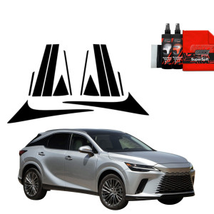 12w1 Czarna folia Grizz Protector na słupki do Lexus RX 350h (2022-2026)