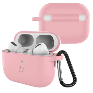Silikonowe etui z karabińczykiem Bizon Case Headphone Silicone do AirPods Pro 3, różowe