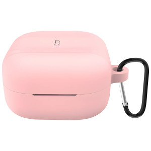 Silikonowe etui z karabińczykiem Bizon Case Headphone Silicone do Galaxy Buds 4 / 4 Pro, różowe
